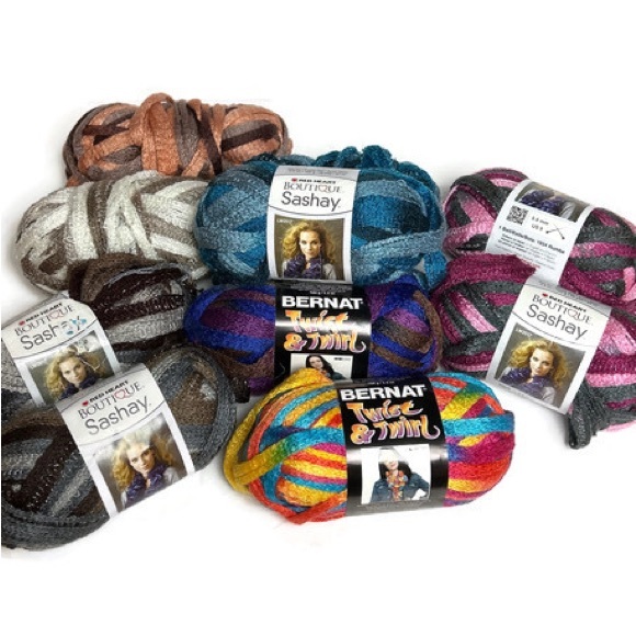 Assorted Yarns (BERNAT, RED HEART Boutique Sashay brand) - Picture 1 of 9